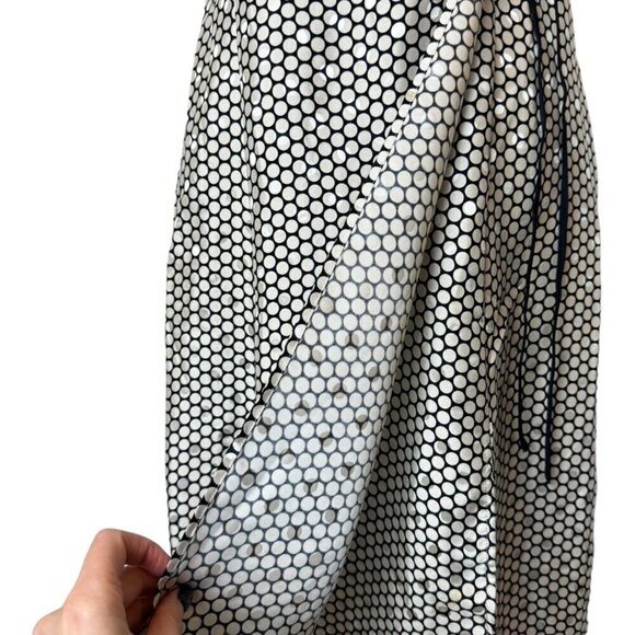 Diane Von Furstenberg Dress 4 Black And Ivory Silk Polka Dot Flare Side Tie Wrap - Picture 6 of 12